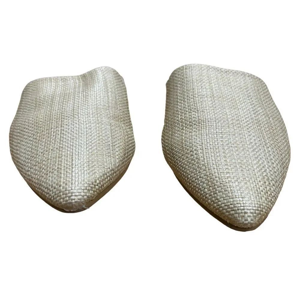 Straw Rattan Pointed Toe Mule Slides Flats - Picture 5 of 9